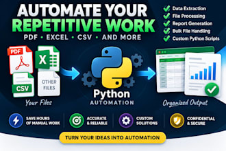 automate PDF excel CSV and repetitive file processing with python