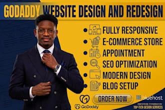 redesign godaddy, design godaddy website, godaddy seo, godaddy airo builder