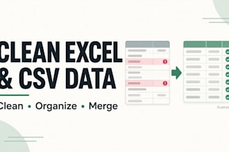 clean, organize and merge your excel or CSV files