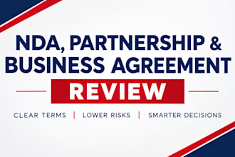 review your nda, partnership or business agreement