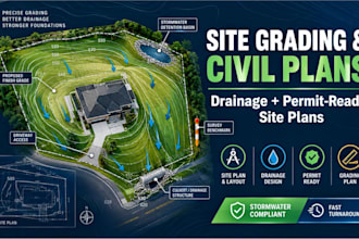 design site grading plans, civil site plans for your project