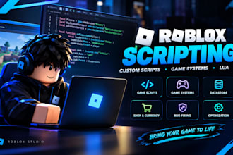 create custom roblox scripts, game systems and lua mechanics