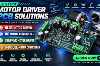 custom motor driver pcb design, bldc, dc, stepper and h bridge controller