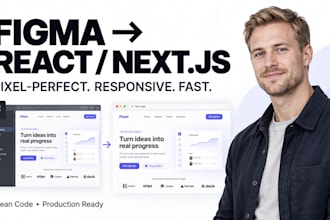 convert your figma design into responsive react or nextjs frontend website app