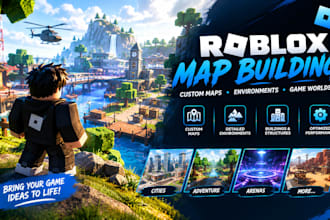 build a professional roblox map, environment and custom game world