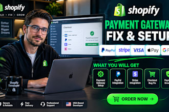 setup and fix shopify payment gateway paypal klarna stripe integration