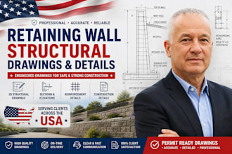 design retaining wall structural drawings and details