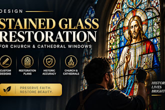 design stained glass restoration for church and cathedral windows