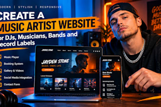 build a professional music artist website with booking and music player
