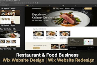 restaurant and food business wix website  design, wix website  redesign