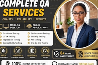 do qa testing, website testing, android app, app review and ios app marketing