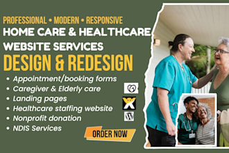 design home care website healthcare staffing ndis caregiver booking website logo