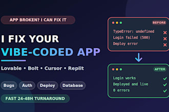 troubleshoot and fix your vibe coded apps and websites