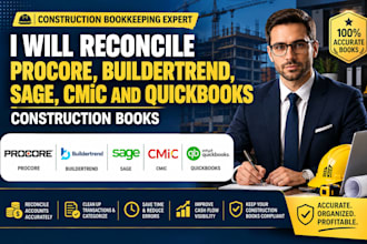 reconcile procore, buildertrend, sage, cmic and quickbooks construction books