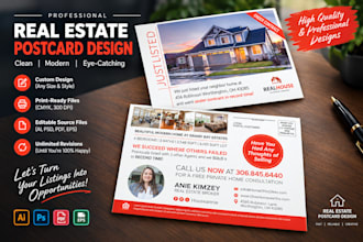 design professional real estate eddm postcard for you