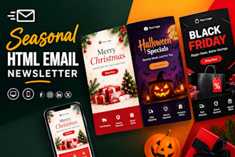 black friday halloween cyber monday email design christmas holiday email