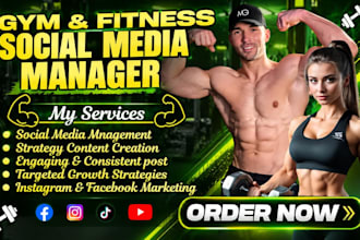 manage gym fitness social media marketing and personal trainer content sport