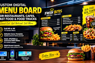 digital menu board TV screen menu digital board and signage