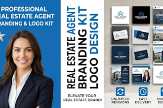 do a real estate agent branding kit and realtor estate promo property logo kit