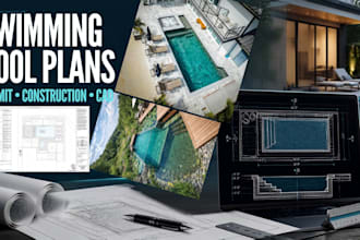 create swimming pool design and construction drawings for permit