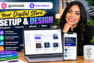 stan store sales page canva template digital product, uploads courses ebooks SEO