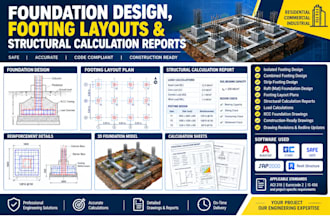 foundation design, footing layouts, structural calculation reports