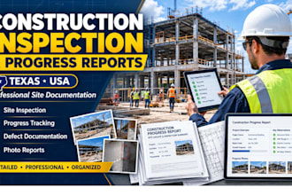 create construction inspection , progress reports for texas projects