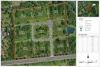 design plat map, parcel map, property map and land subdivision layout
