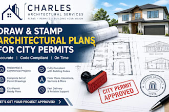 draw and stamp architectural plans for city permits