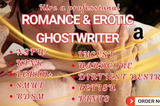 be your romance writer, erotic fiction writer, ebook writer and ghostwriter