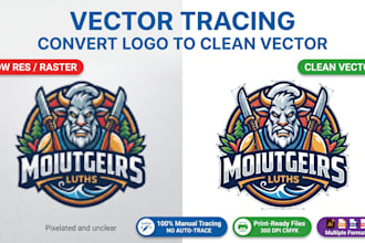 convert logo to clean vector, vectorize image and prepare print ready files