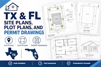 draw tx and fl site plans plot plans and permit drawings