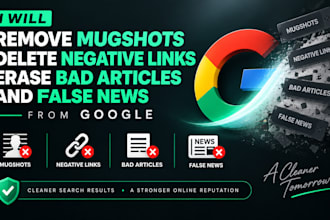 remove mugshots, delete negative links, erase bad articles, false news in google