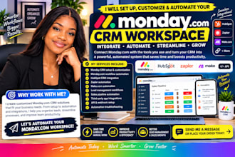 setup monday CRM monday integration zapier hubspot CRM monday com automations