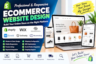 design shopify ecwid wix squarespace godaddy nuvemshop ecommerce website