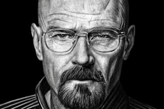 draw a hyper realistic ballpoint pen portrait