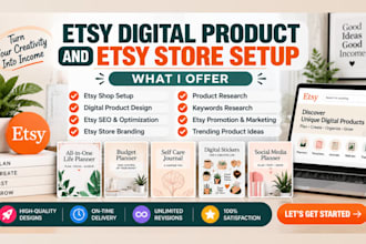 design etsy digital planner, etsy digital product etsy planner for etsy shop