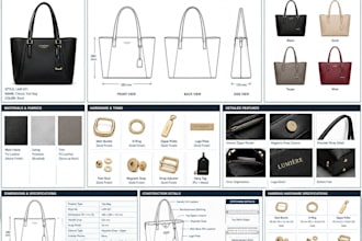 create handbag tech packs, handbag hardware purse tech pack handbag tech drawing