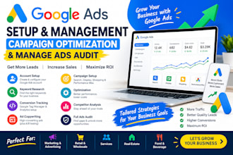 google ads setup campaign management,campaign optimization and manage ads audit