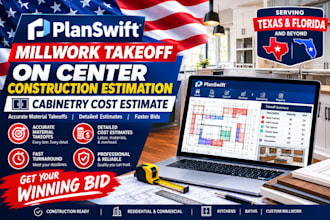 do planswift millwork takeoff on center construction est cabinetry cost estimate