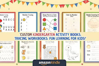 create kids educational activity book kindergarten worksheet, tracing workbook