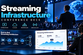 streaming infrastructure presentation,conference deck for media technology firms