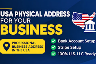 get you US physical address USA proof of address USA bank creation US llc