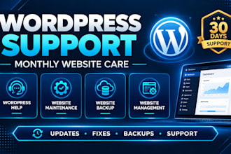 provide wordpress help, support and website maintenance