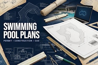 create swimming pool renovation and remodeling plans in cad