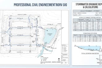 prepare stormwater drainage report and calculations