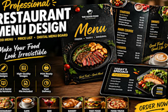 restaurant menu food menu price list digital menu board design for cafe and bars