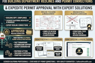 fix building department redlines and permit corrections