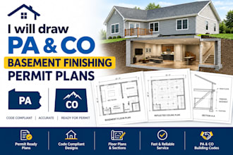 draw pa  co basement finishing permit plans