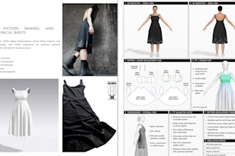 do 3d garment design, digital patternmaking and tech pack